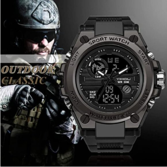 New Electronic Watch Tactical Army Wristwatch Waterproof Multi-Function Watch - Picture 5 of 8